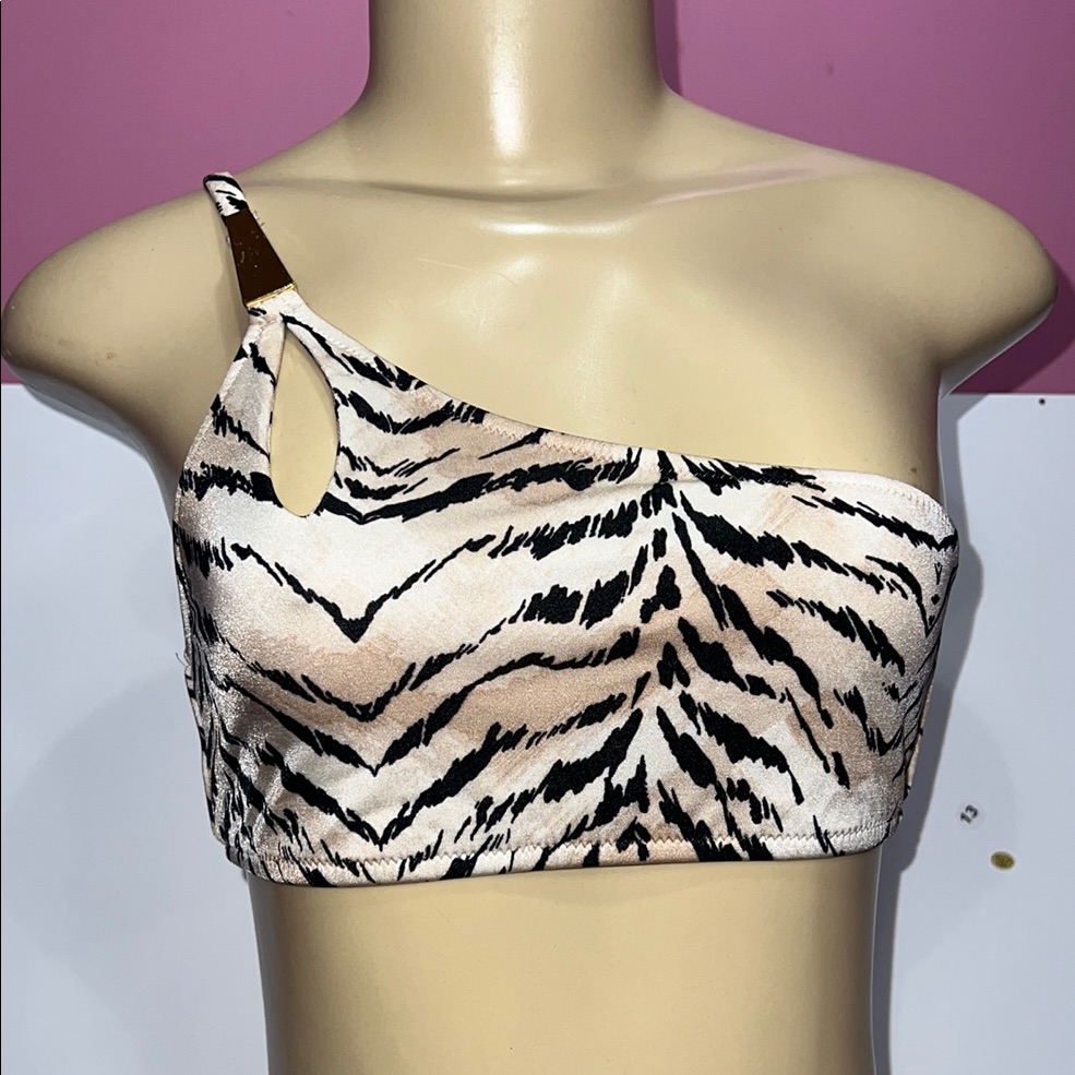 Victoria Secret Women's One-Shoulder Animal Print Top Zs S/P